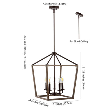 Oria 10" Iron Farmhouse Industrial Lantern LED Pendant